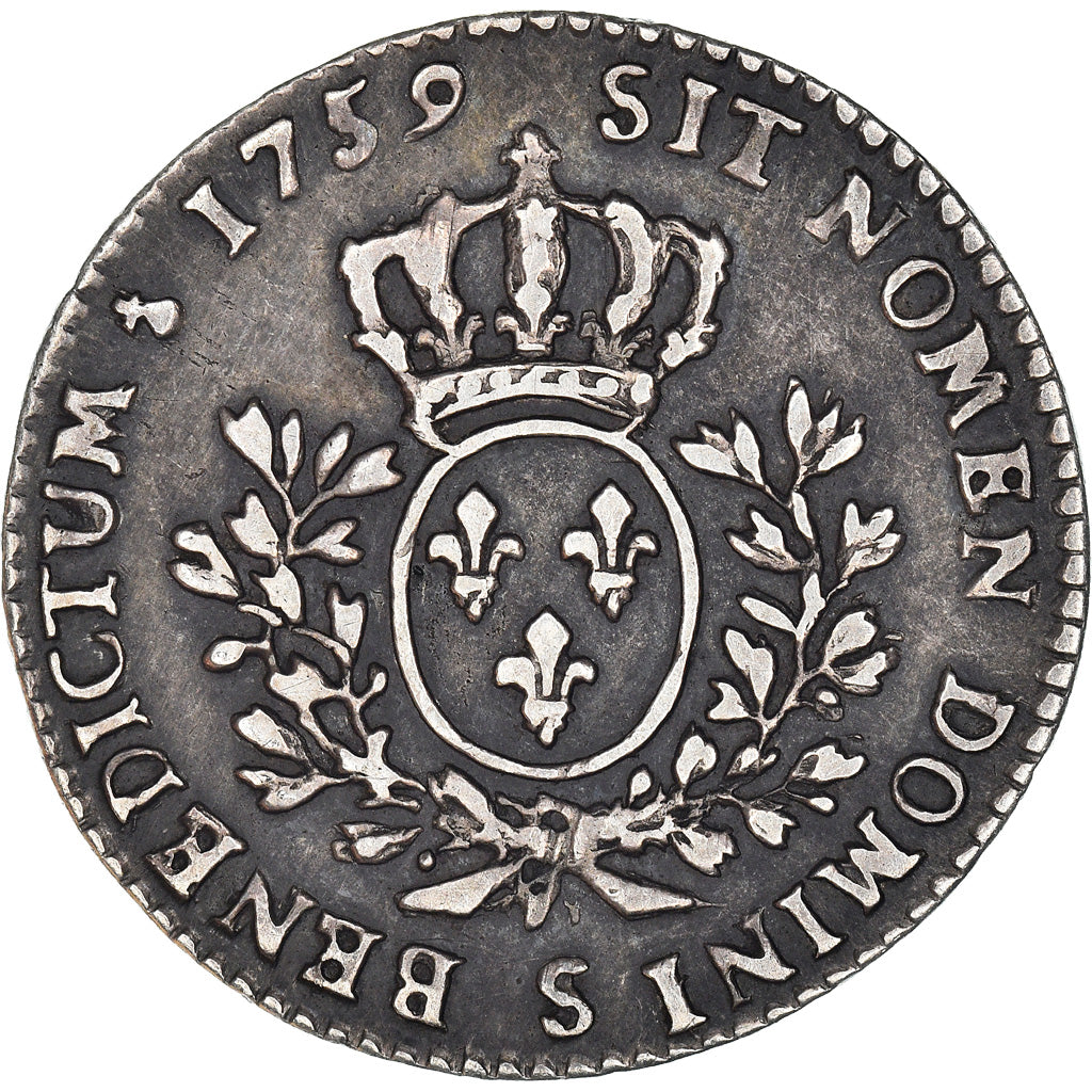 Coin, France, Louis XV, 1/5 Écu au bandeau, 24 Sols, 1/5 ECU, 1759, Reims
