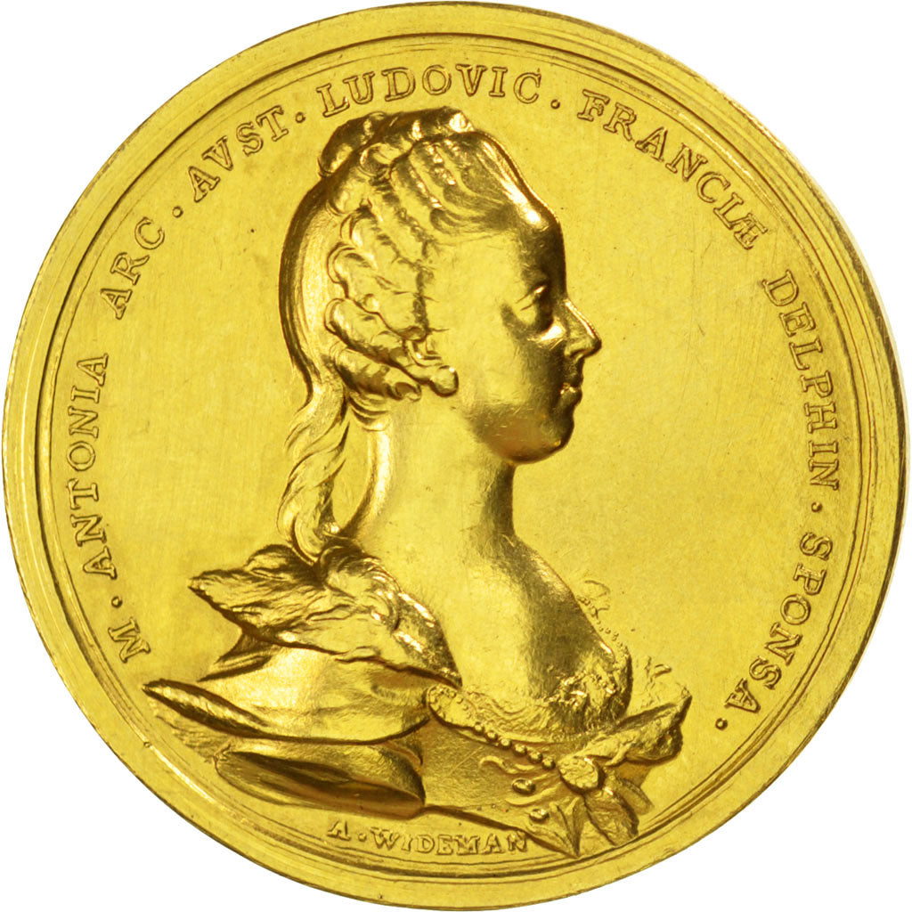 France, Medal, Louis XV, History, 1770, MS(63), Gold
