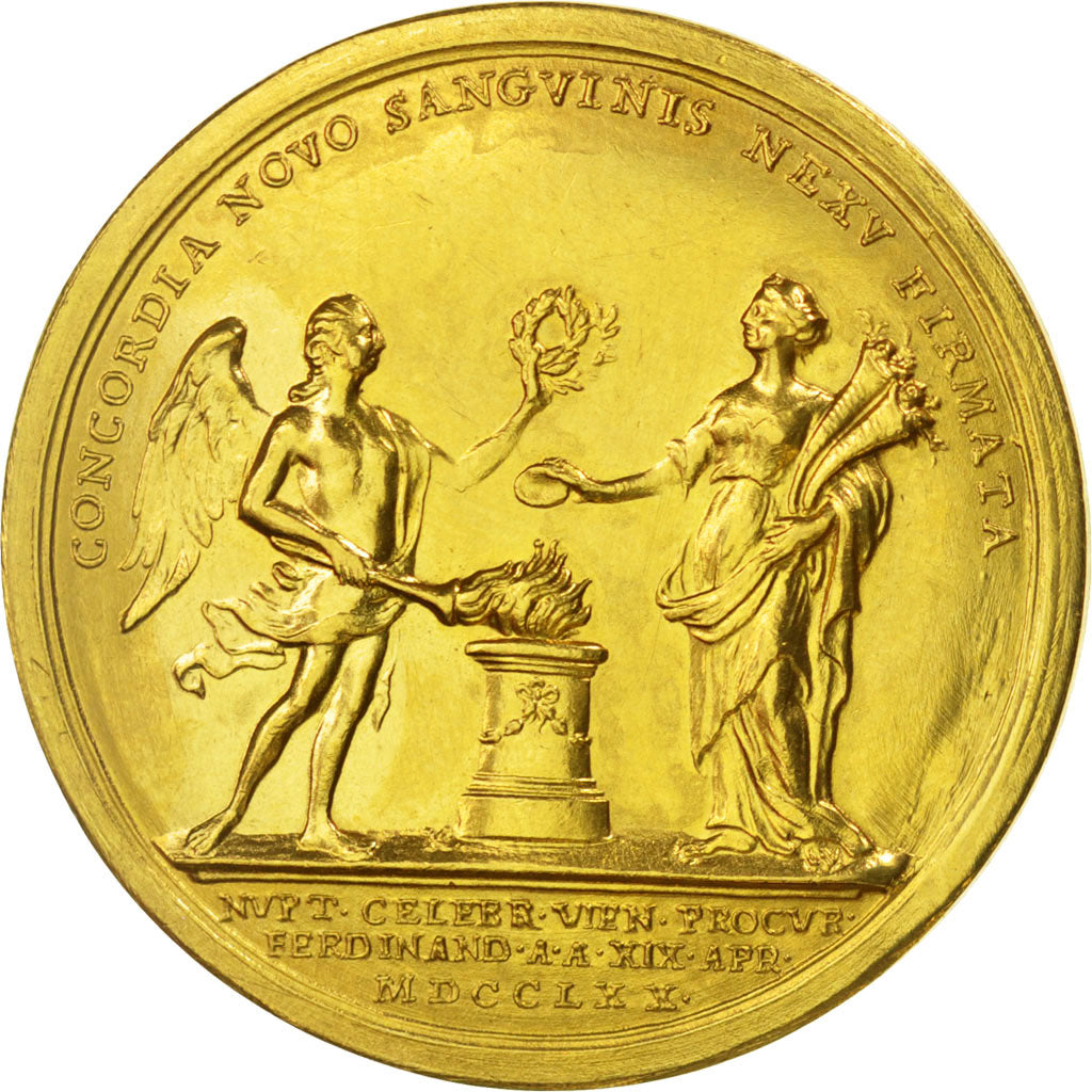 France, Medal, Louis XV, History, 1770, MS(63), Gold