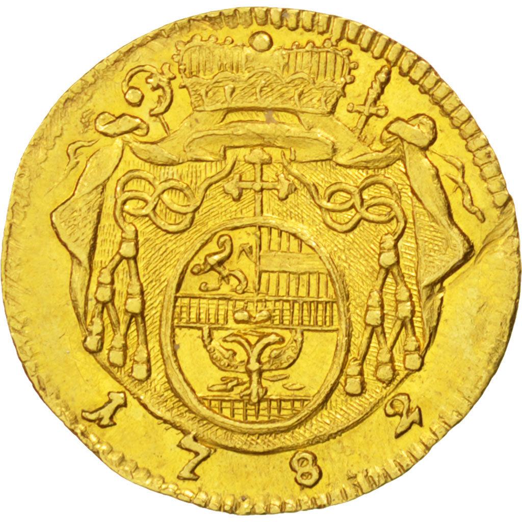 AUSTRIAN STATES, 1/4 Ducat, 1782, KM #443, AU(50-53), Gold, 0.86