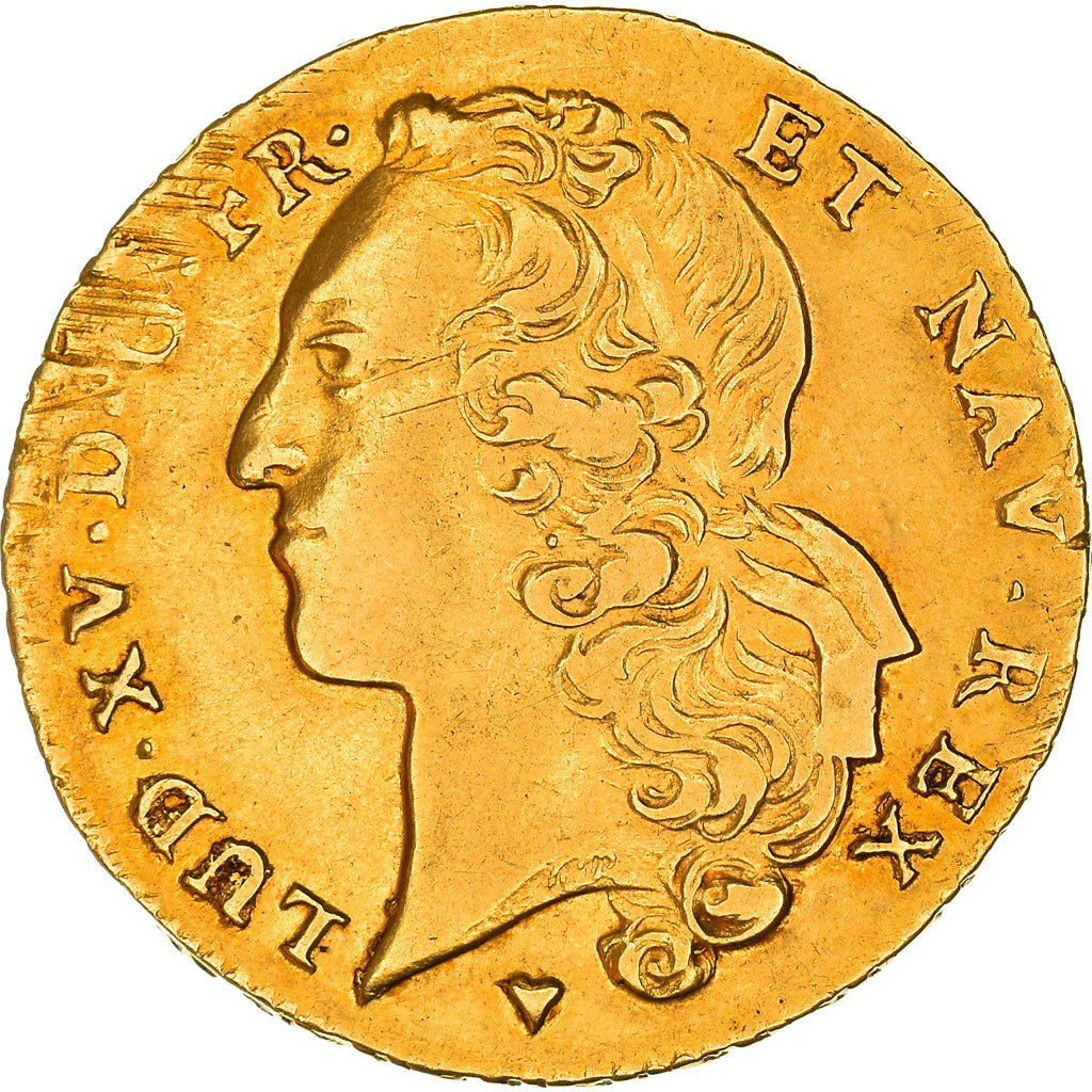 Monnaie, France, Louis XV, Double louis d'or au bandeau, 2 Louis D'or, 1745