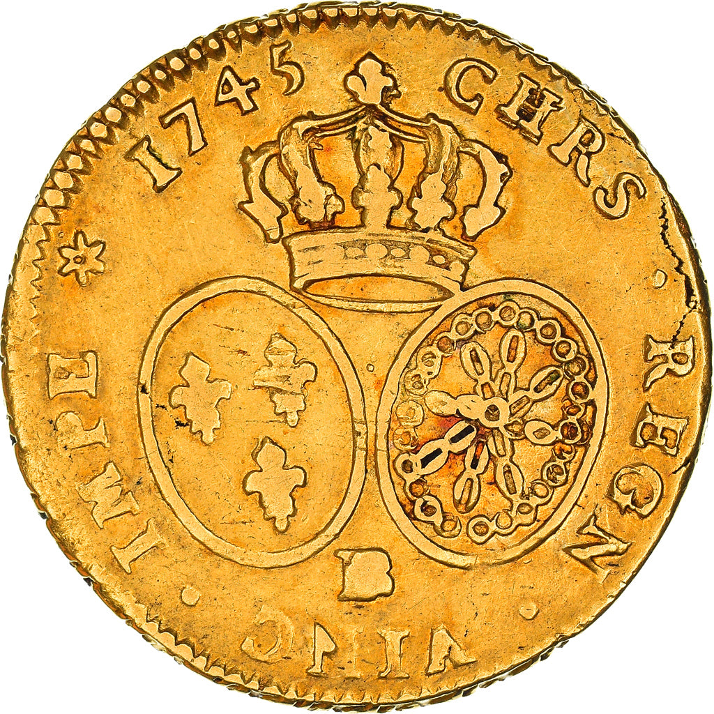Monnaie, France, Louis XV, Double louis d'or au bandeau, 2 Louis D'or, 1745
