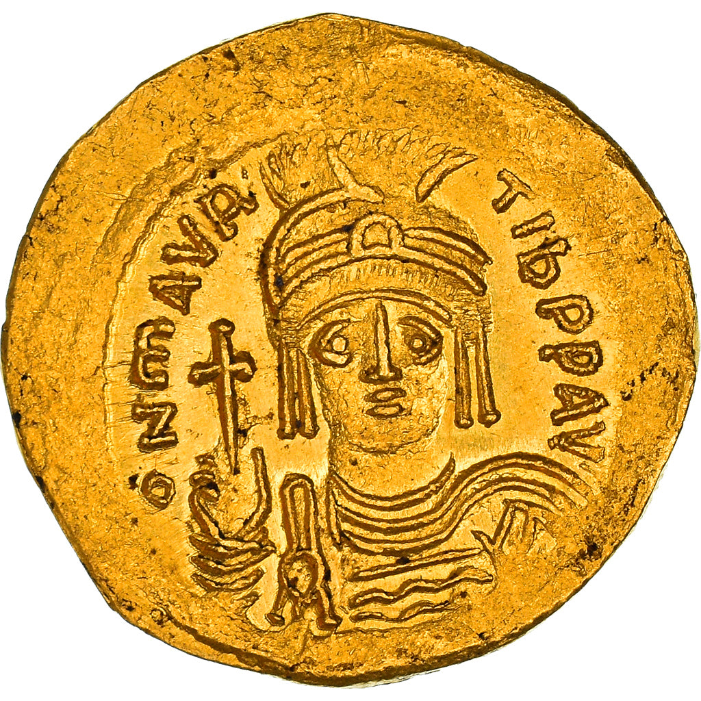 Coin, Maurice Tiberius, Solidus, 583-602, Constantinople, AU(50-53), Gold
