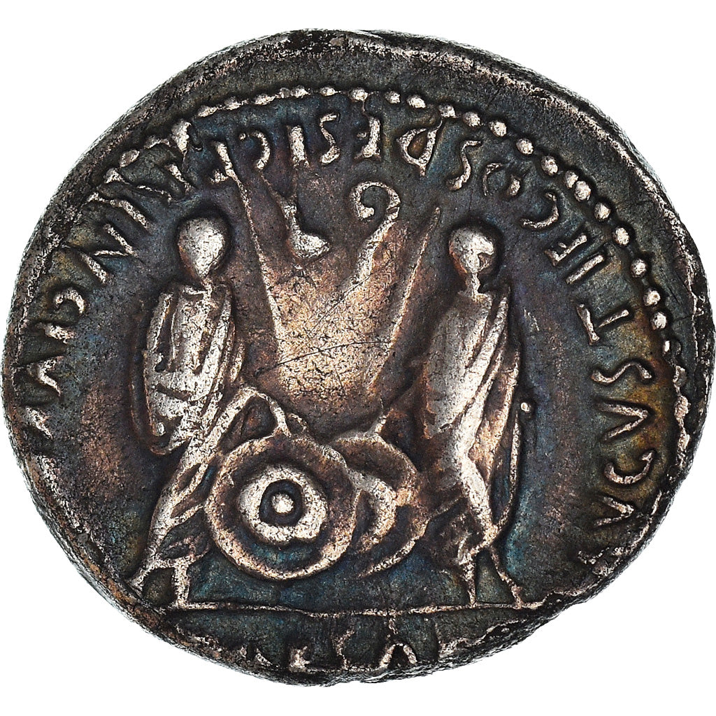 Coin, Augustus, Denarius, Lyon - Lugdunum, AU(50-53), Silver, RIC:207