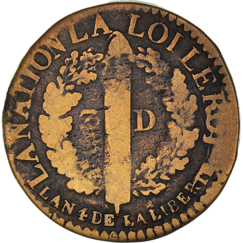 Moneta, Francja, 3 deniers françois, 3 Deniers, Liard, 1792, Limoges
