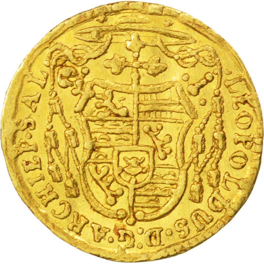 AUSTRIAN STATES, 1/4 Ducat, 1734, KM #330, AU(55-58), Gold, 0.87