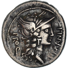 Coin, Manlia, Denarius, Rome, EF(40-45), Silver, Crawford:367/3
