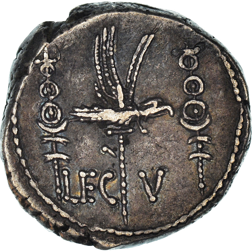 Coin, Marcus Antonius, Denarius, 32-31 BC, AU(55-58), Silver, Crawford:544