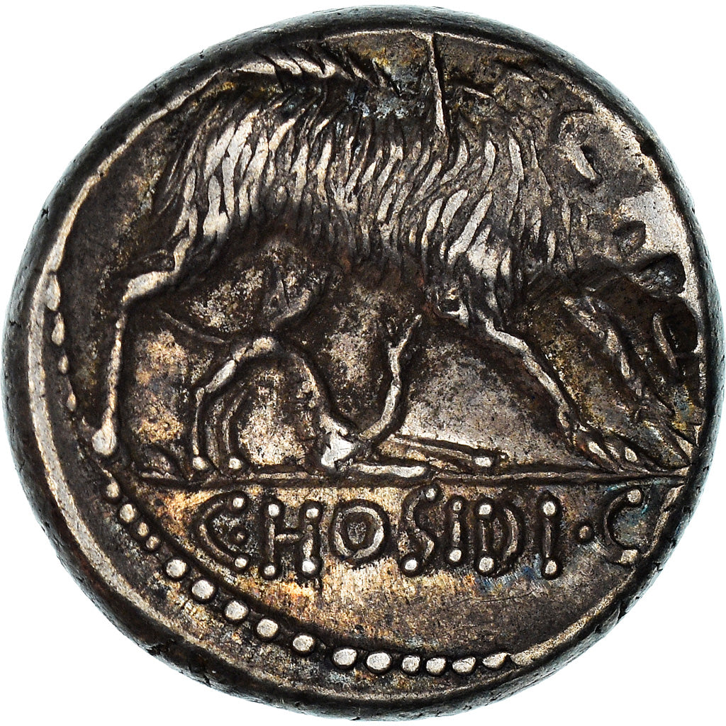 Coin, Hosidia, Denarius, Rome, AU(55-58), Silver, Crawford:407/2