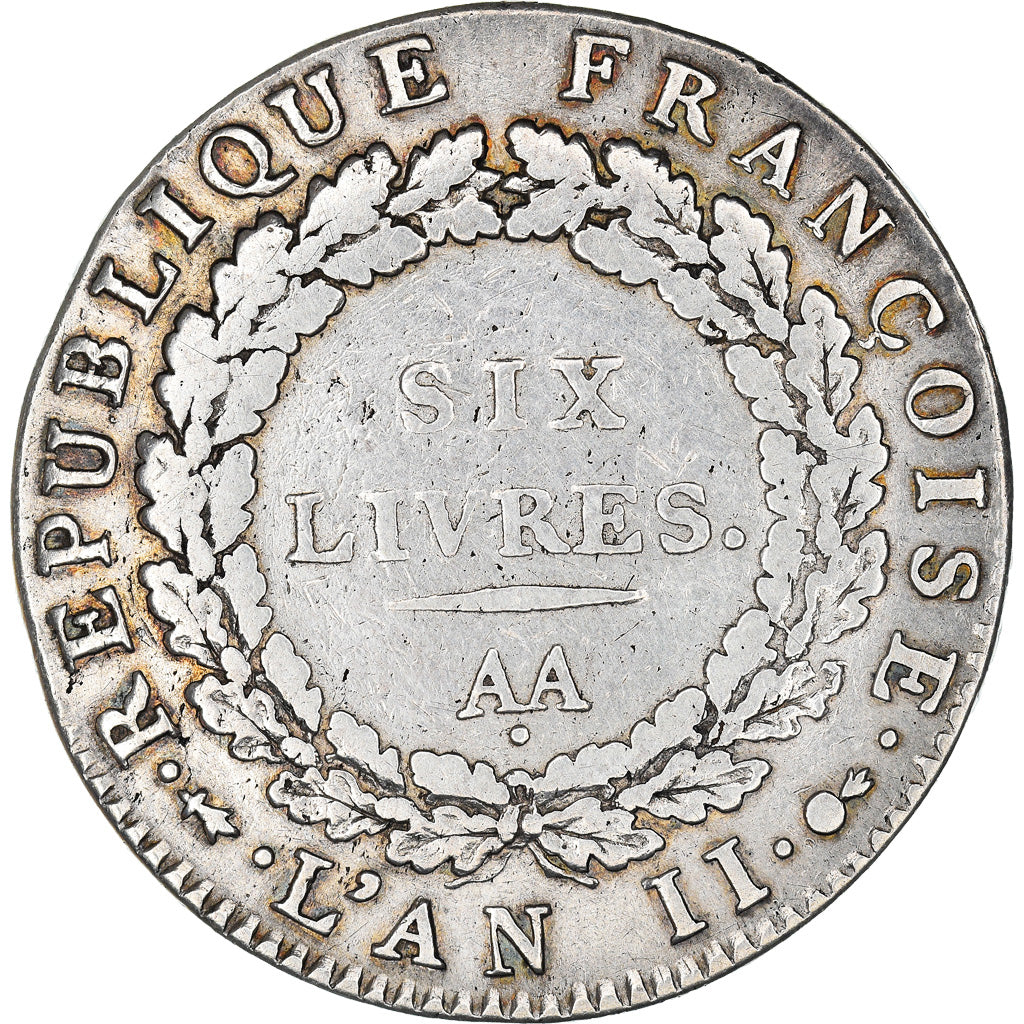 Monnaie, France, Écu de 6 livres françoise, 6 Livres, 1793 - AN II, Metz, TB+