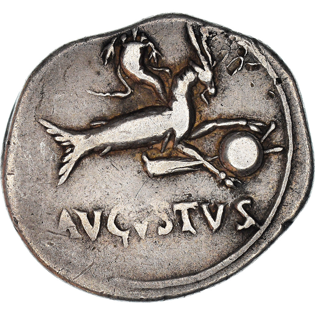 Coin, Augustus, Denarius, 16 BC, Spain, Traveling mint, EF(40-45), Silver