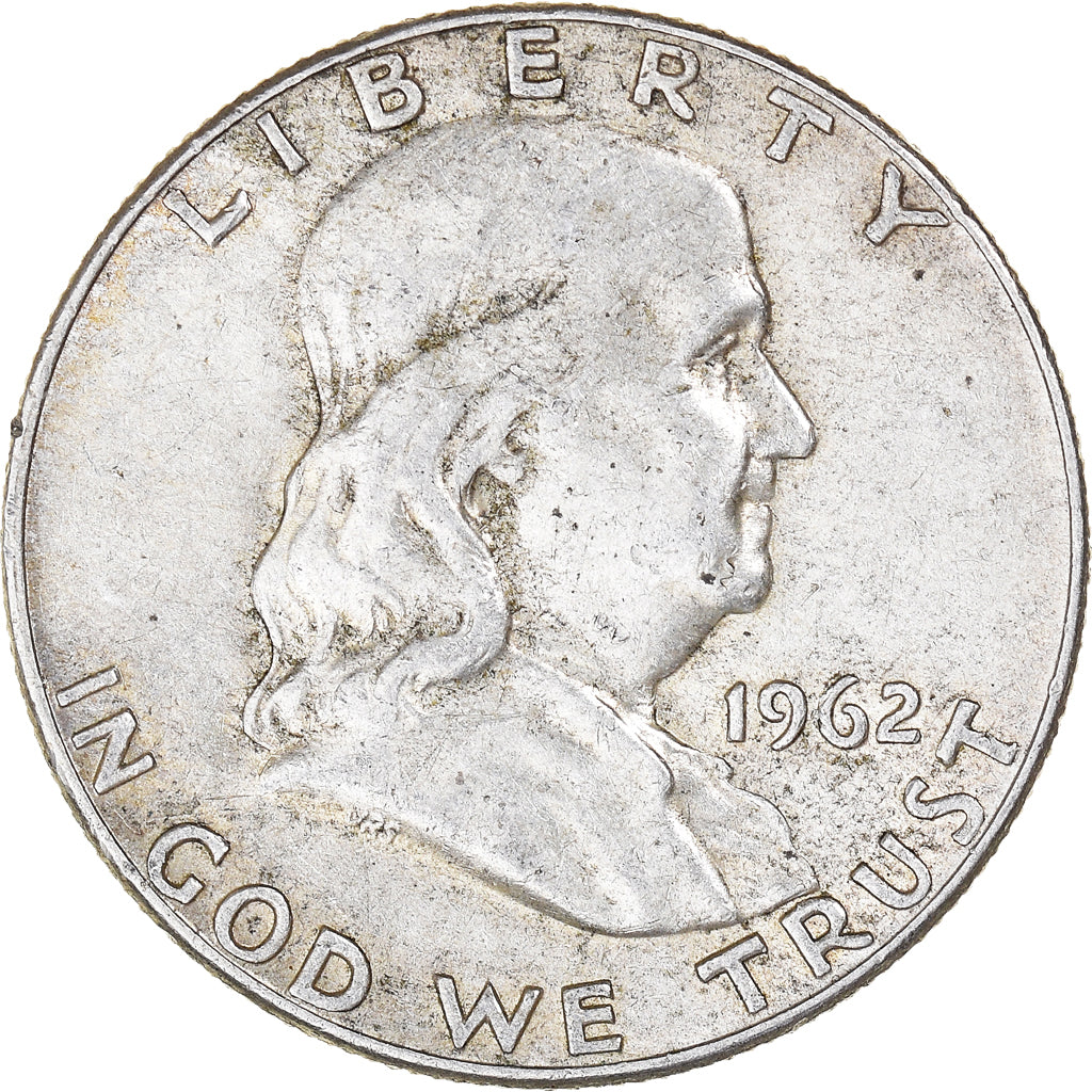 Coin, United States, Franklin Half Dollar, Half Dollar, 1962, U.S. Mint, Denver