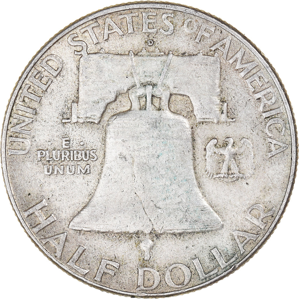 Coin, United States, Franklin Half Dollar, Half Dollar, 1962, U.S. Mint, Denver