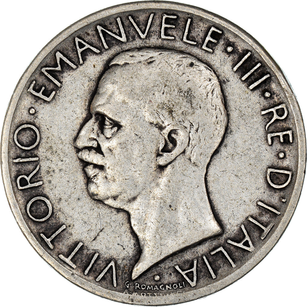 Moneta, Italia, Vittorio Emanuele III, 5 Lire, 1929, Rome, MB+, Argento, KM:67.2