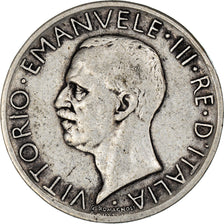Moneta, Italia, Vittorio Emanuele III, 5 Lire, 1929, Rome, MB+, Argento, KM:67.2