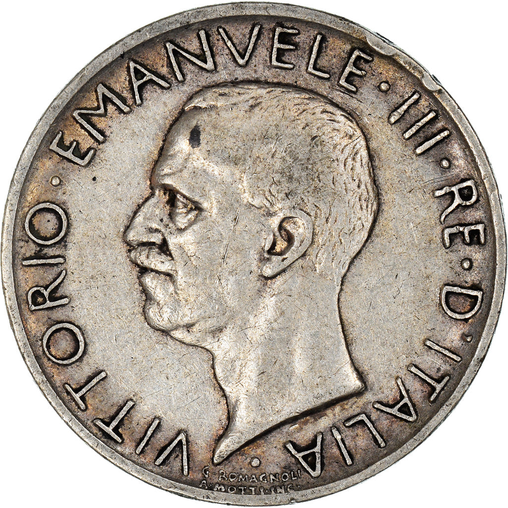 Coin, Italy, Vittorio Emanuele III, 5 Lire, 1929, Rome, VF(30-35), Silver