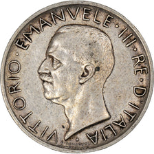 Moeda, Itália, Vittorio Emanuele III, 5 Lire, 1929, Rome, VF(30-35), Prata