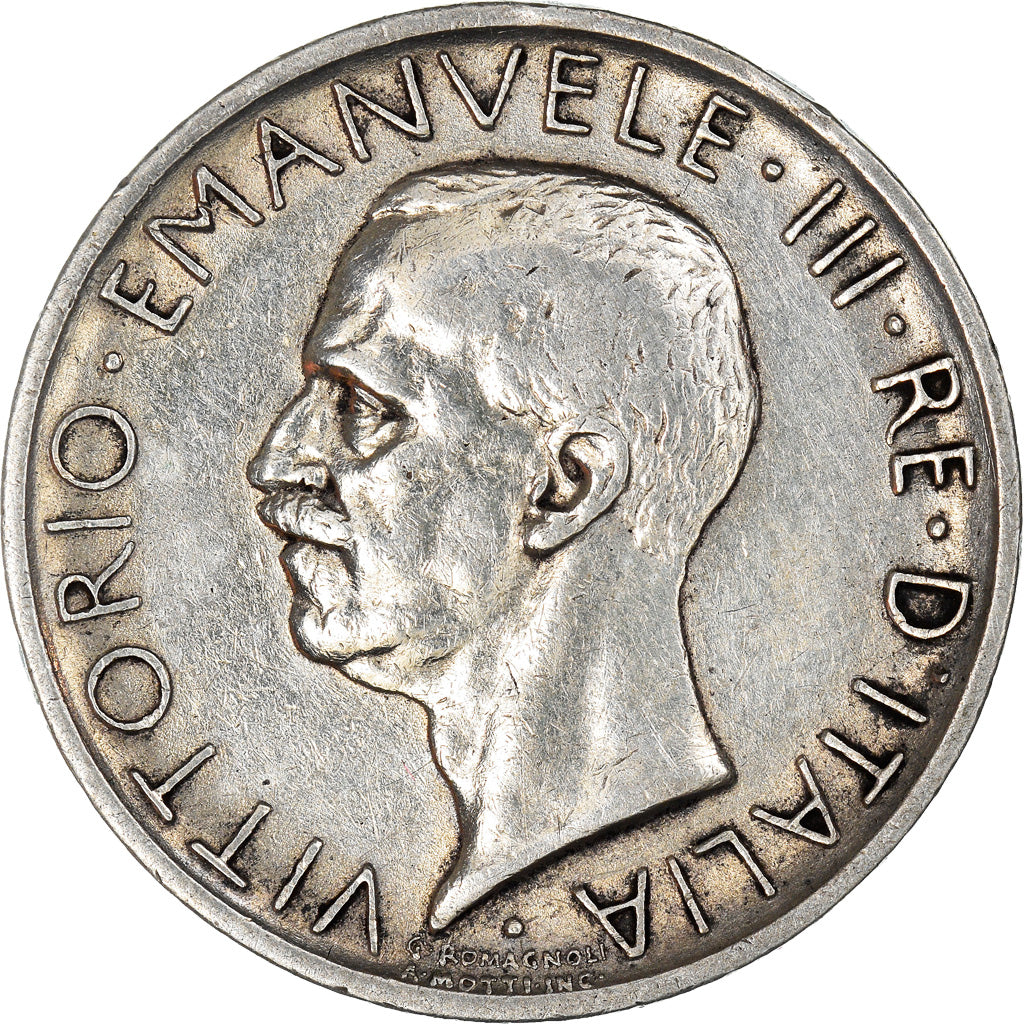 Coin, Italy, Vittorio Emanuele III, 5 Lire, 1929, Rome, VF(30-35), Silver