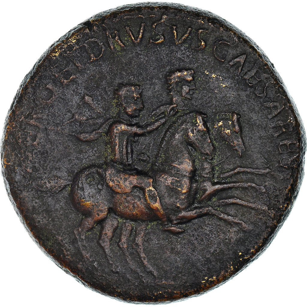 Coin, Nero and Drusus Caesars, Dupondius, Rome, VF(30-35), Bronze, RIC:49