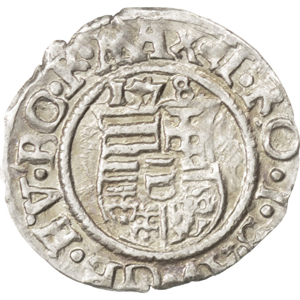 HUNGARY, Denar, 1578, Kremnitz, KM #237, F(12-15), Silver, 15-16, 0.51