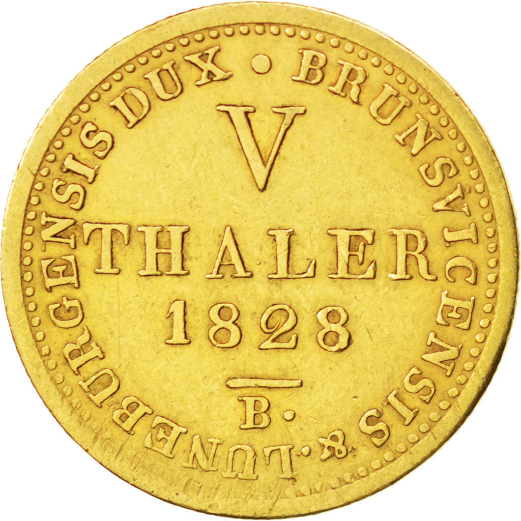 Münze, Deutsch Staaten, HANNOVER, Georg IV, 5 Thaler, 1828, Hannover, SS, Gold