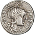 Coin, Fabia, Denarius, 124 BC, Roma, AU(50-53), Silver, Babelon:1