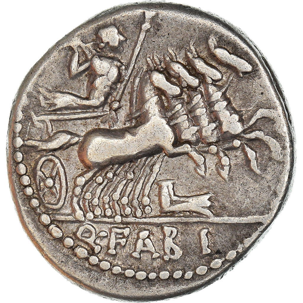 Coin, Fabia, Denarius, 124 BC, Roma, AU(50-53), Silver, Babelon:1