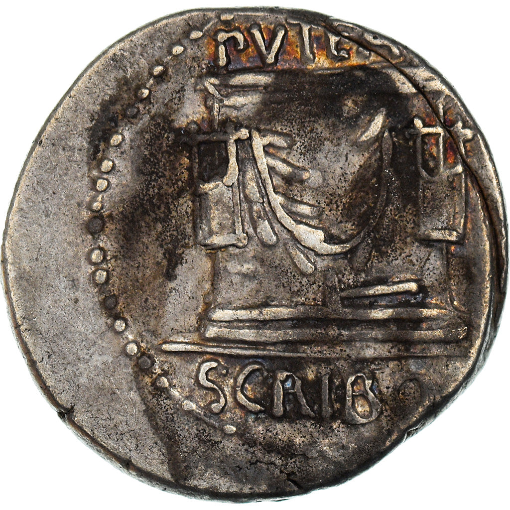 Moneta, Scribonia, Denarius, Roma, BB+, Argento