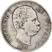 Coin, Italy, Umberto I, Lira, 1886, Rome, VF(20-25), Silver, KM:24.1
