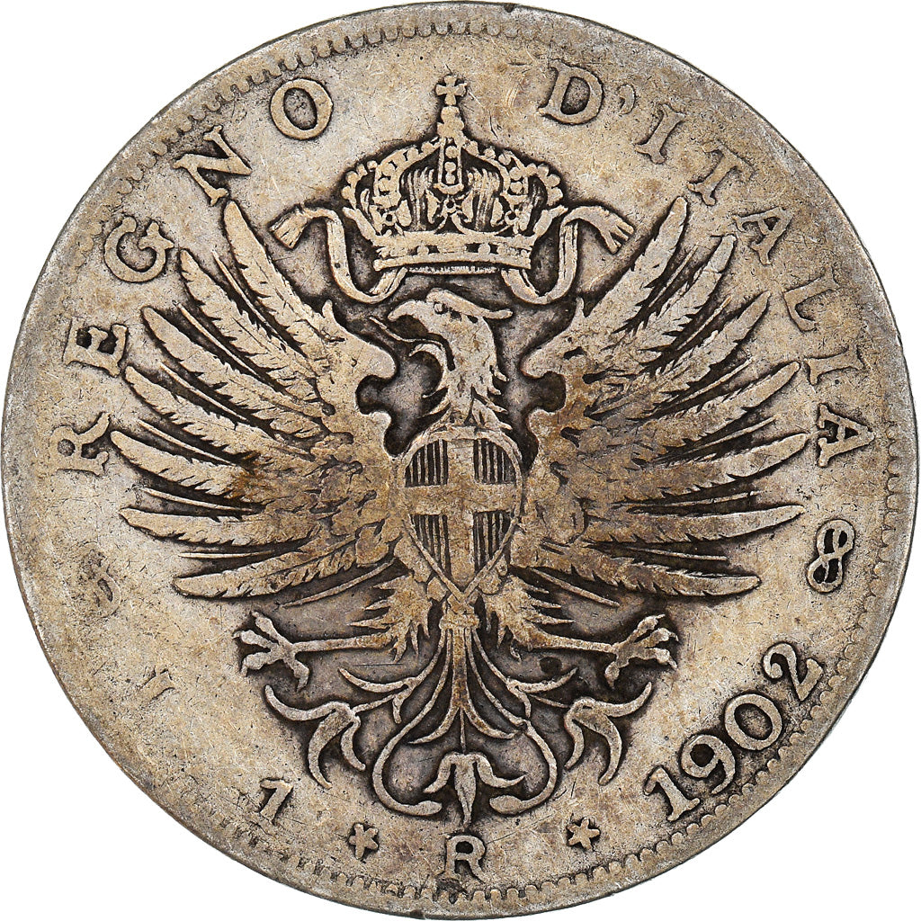 Munten, Italië, Vittorio Emanuele III, Lira, 1902, Rome, FR, Zilver, KM:32
