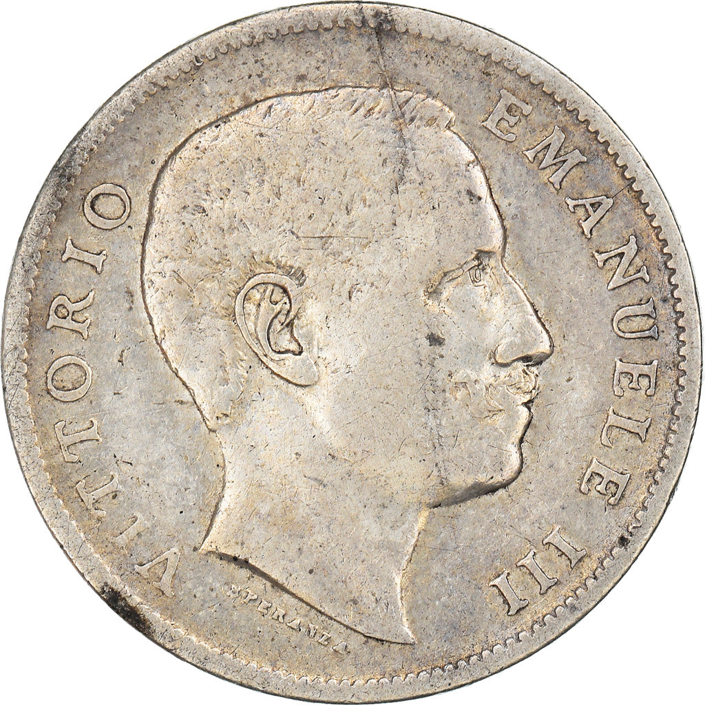 Coin, Italy, Vittorio Emanuele III, Lira, 1906, Rome, VF(20-25), Silver, KM:32