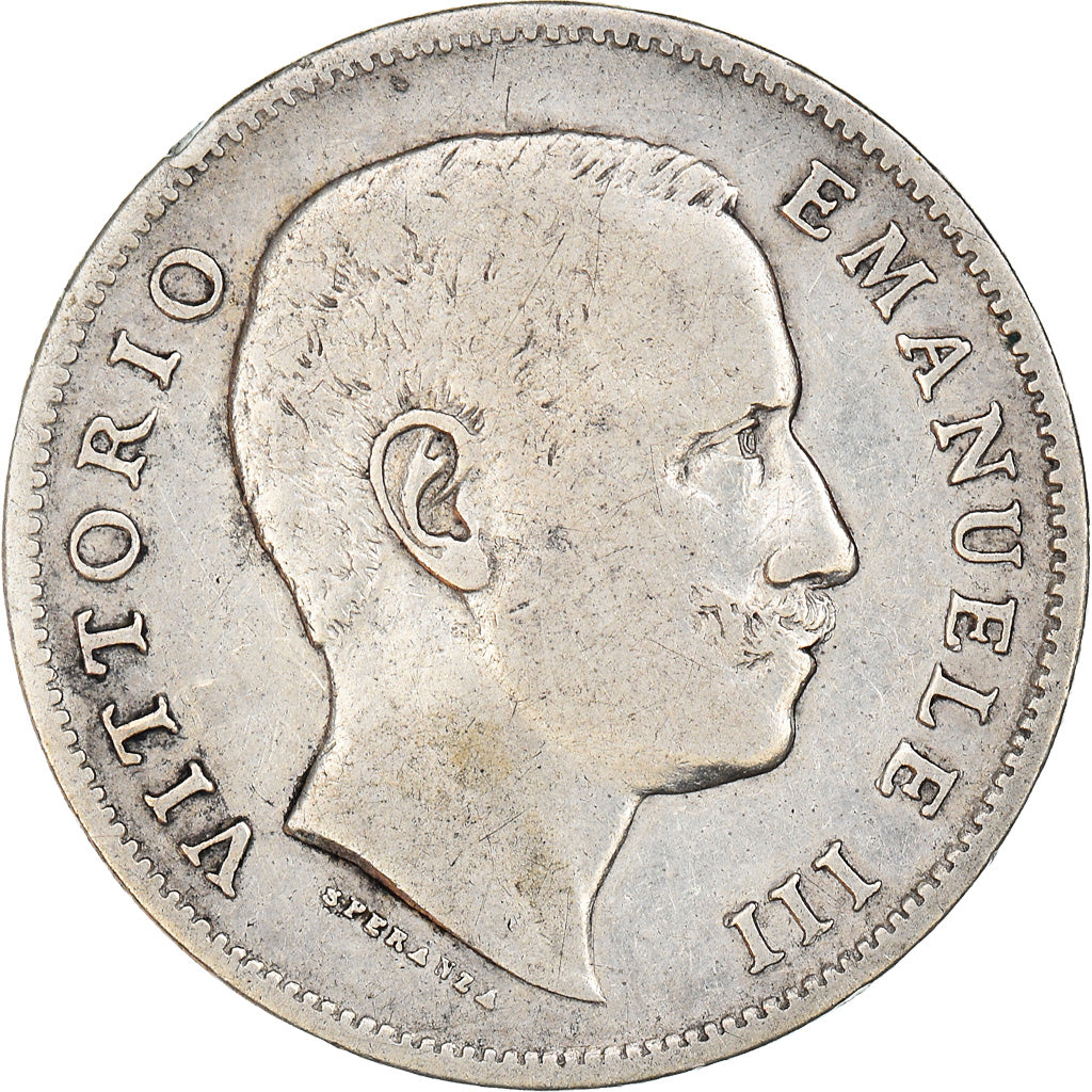 Coin, Italy, Vittorio Emanuele III, Lira, 1906, Rome, VF(20-25), Silver, KM:32