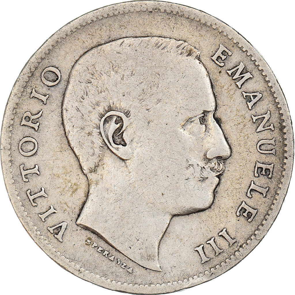 Coin, Italy, Vittorio Emanuele III, Lira, 1907, Rome, VF(20-25), Silver, KM:32