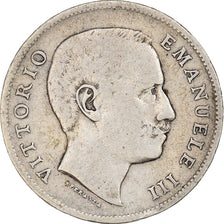 Coin, Italy, Vittorio Emanuele III, Lira, 1907, Rome, VF(20-25), Silver, KM:32