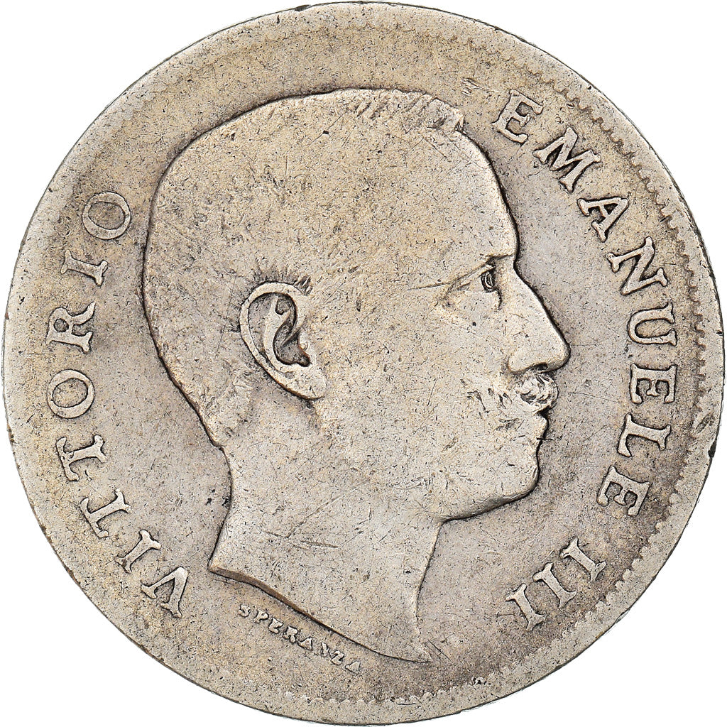 Moneta, Italia, Vittorio Emanuele III, Lira, 1907, Rome, MB, Argento, KM:32