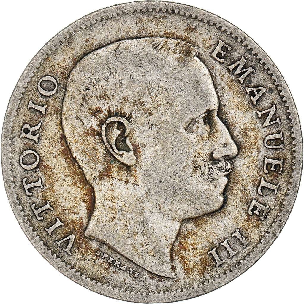 Moneta, Italia, Vittorio Emanuele III, Lira, 1907, Rome, MB, Argento, KM:32