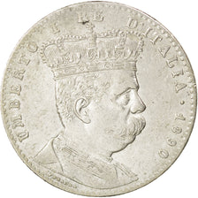 Munten, Eritrea, Umberto I, 2 Lire, 1890, ZF, Zilver, KM:3