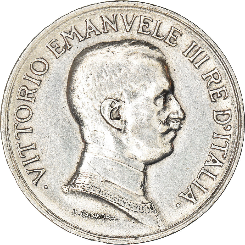 Coin, Italy, Vittorio Emanuele III, Lira, 1915, Rome, VF(30-35), Silver, KM:57