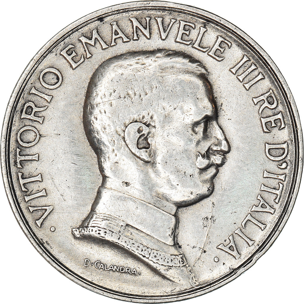 Coin, Italy, Vittorio Emanuele III, Lira, 1917, Rome, VF(30-35), Silver, KM:57