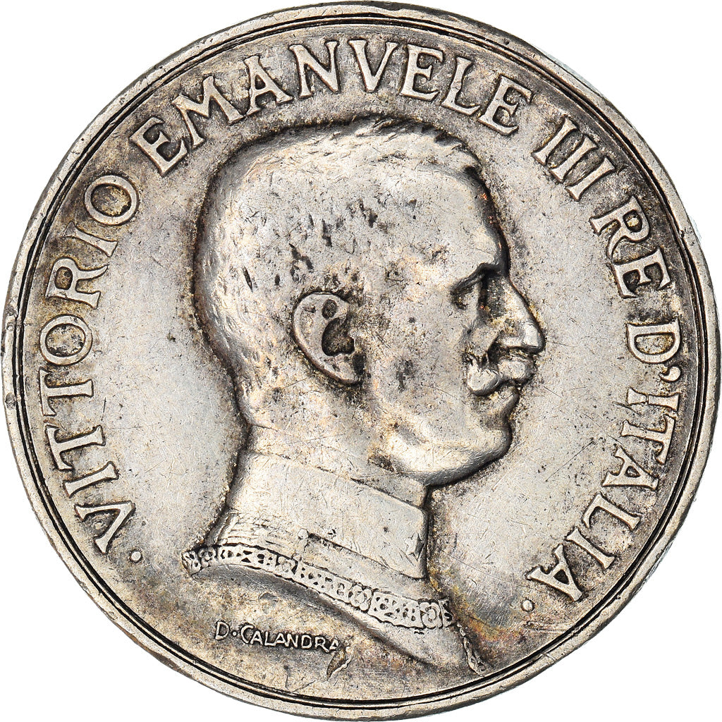 Coin, Italy, Vittorio Emanuele III, Lira, 1917, Rome, VF(30-35), Silver, KM:57