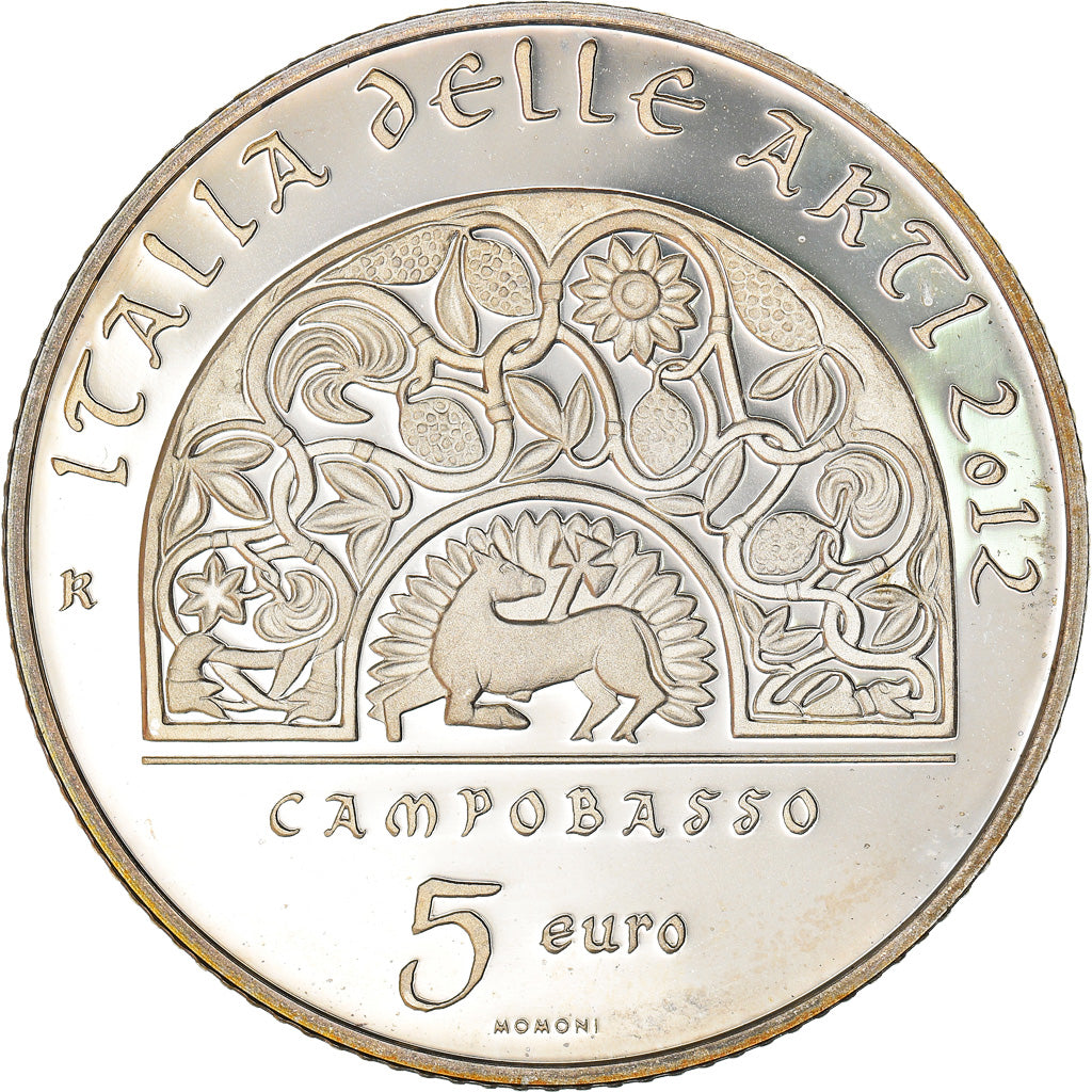 Włochy, 5 Euro, 2012, Rome, Proof, MS(65-70), Srebro
