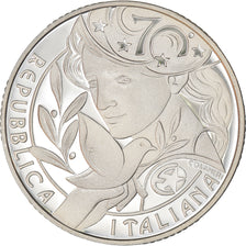 Italy, 10 Euro, 70 ans de Paix en Europe, 2015, Rome, Proof, MS(65-70), Silver