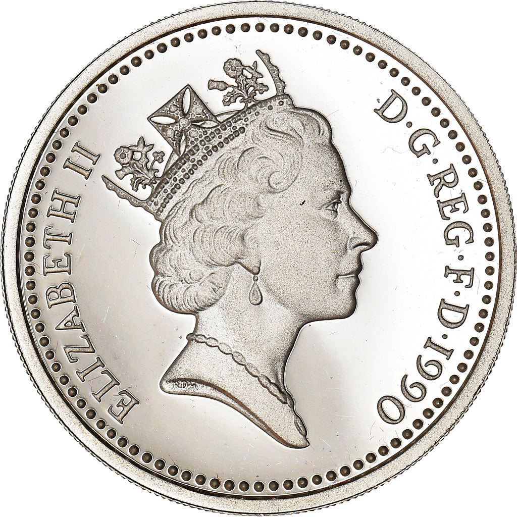 Coin, Great Britain, Elizabeth II, Pound, 1990, MS(65-70), Silver, KM:941a