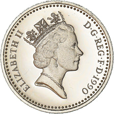 Coin, Great Britain, 5 Pence, 1990, MS(65-70), Silver