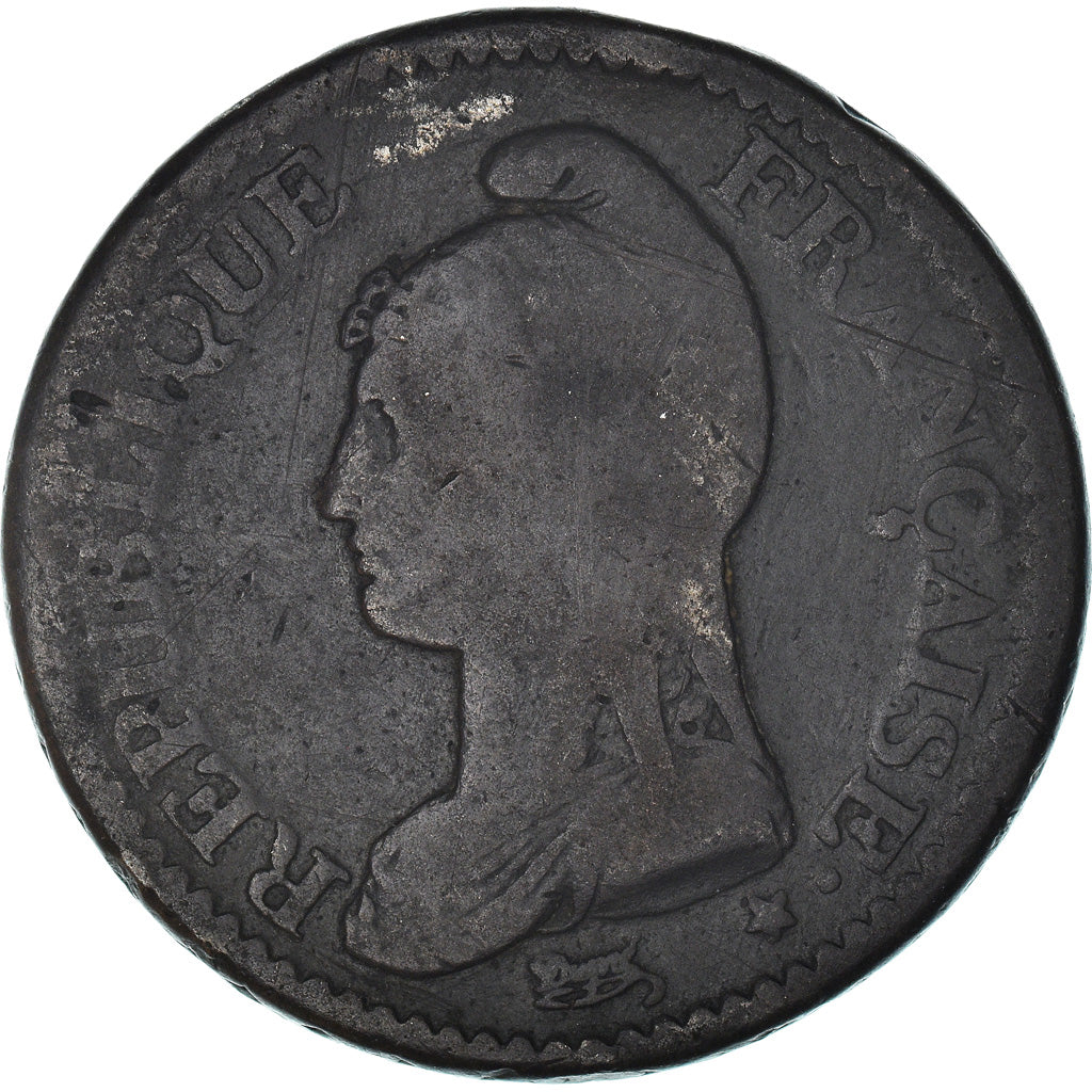 Munten, Frankrijk, Dupré, Decime, AN 8, Strasbourg, FR, Bronze, KM:644.4