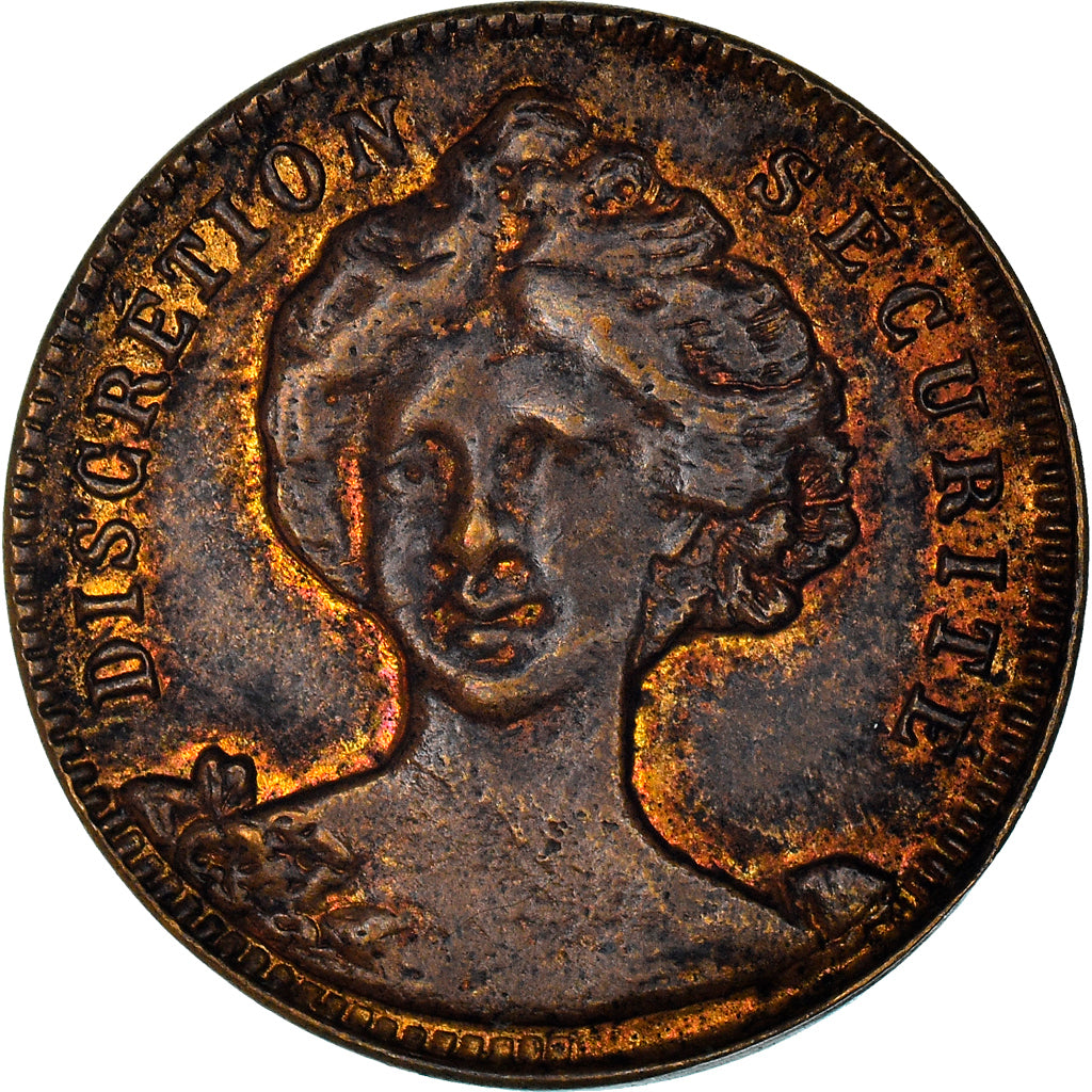 France, Token, Maison Close, Au Paradis, Cap d'Ail, EF(40-45), Covered copper