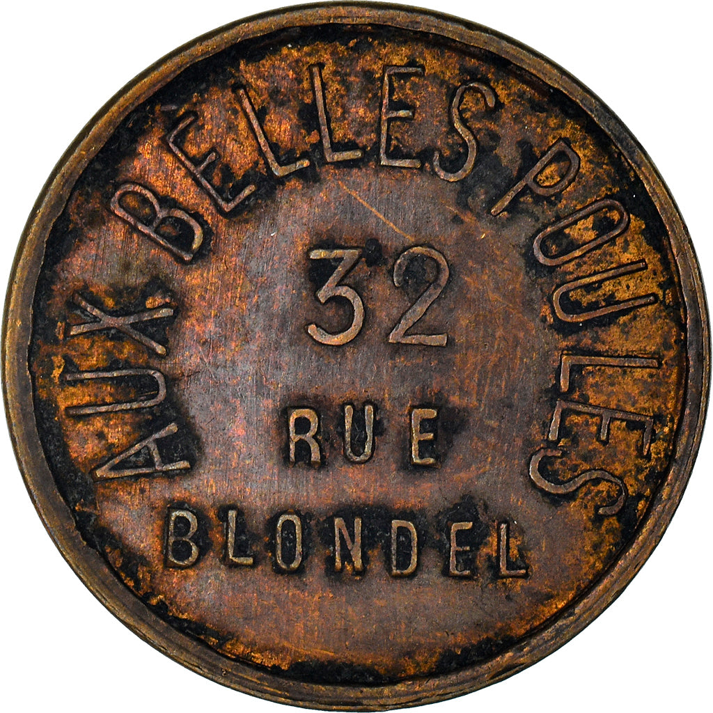 France, Token, Maison close, paris, Aux Belles Poules, 32 Rue Blondel