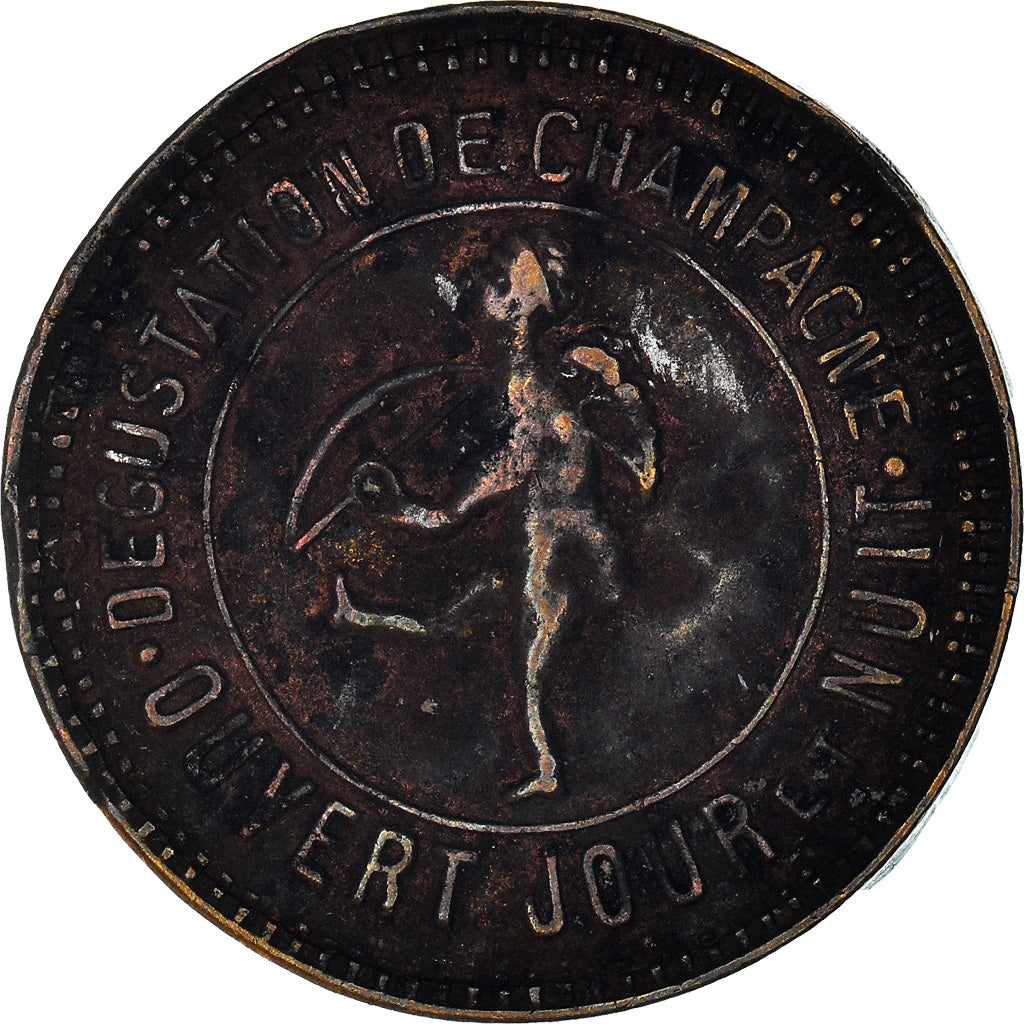 France, Token, Maison close Madame Aline, AU(50-53), Covered copper