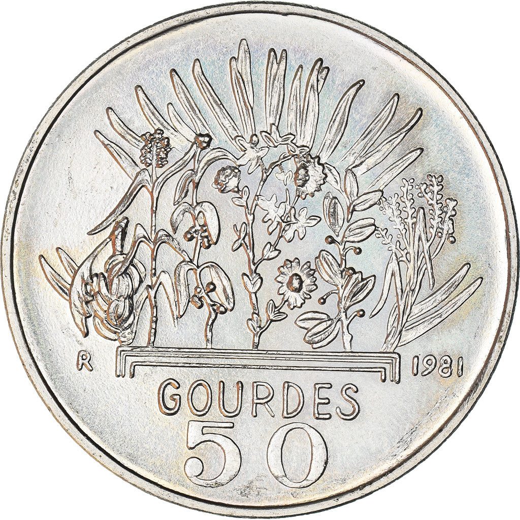 Coin, Haiti, 50 Gourdes, 1981, MS(60-62), Silver, KM:149