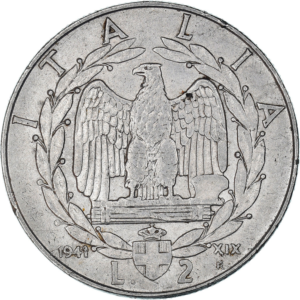 Coin, Italy, Vittorio Emanuele III, 2 Lire, 1941, Rome, EF(40-45), Stainless